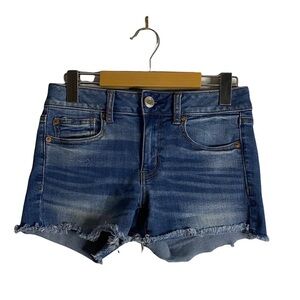American Eagle Women's Medium Wash Midi Denim Shorts